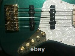 Swing Jazz 5 String Metallic Teal Green Electric Bass Guitar