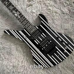 Synyster Gates Custom Electric Guitar Black with White Pinstripes Floyd Rose