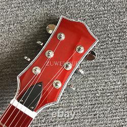 Unbranded 6 Strings Electric Guitar Metallic Red Basswood Body Chrome Hardware