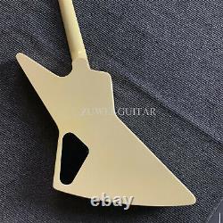 Unbranded Finished Electric Guitar Cream White Dot Inlay Black Hardware In China