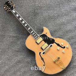 Unbranded Hollow Body 6 Strings Electric Guitar 596mm Scale Length Gold Hardware