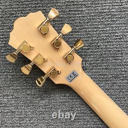 Unbranded Hollow Body 6 Strings Electric Guitar 596mm Scale Length Gold Hardware