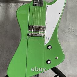 Unbranded Metallic Green Electric Guitar String Thru Body Black Fretboard