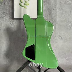 Unbranded Metallic Green Electric Guitar String Thru Body Black Fretboard