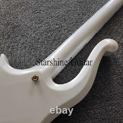 Unbranded Prince Symbol Electric Guitar White Body Maple Fretboard Gold Hardware