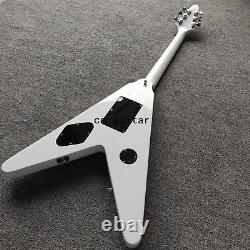 Unbranded Special V Shaped Electric Guitar 6-String Good Pickups Black Hardware