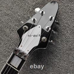 Unbranded Special V Shaped Electric Guitar 6-String Good Pickups Black Hardware