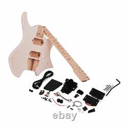 Unfinished DIY Electric Guitar Kit 6-String Basswood Body Maple Fingerboard A8Q