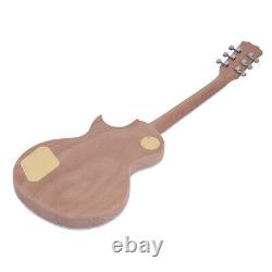 Unfinished LP Style Electric Guitar DIY Kit Top-Solid Mahogany Body Neck V0E3