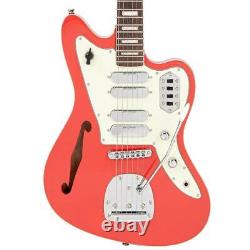 Vintage REVO Series'Surfmaster Quad' Electric Guitar Firenza Red