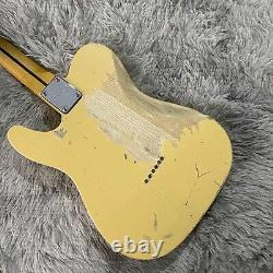 Vintage Relic Electric Guitar TL Yellow 6 String Maple Fretboard Single Pickup