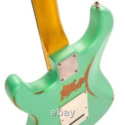 Vintage V6 ICON Electric Guitar Distressed Ventura Green