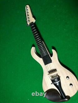 White 6string Electric Violin Ebony Fittings guitar shape With Fret wire