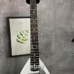 White Electric Guitar Tremolo Bridge Rosewood Fretboard SS Pickup 6 String