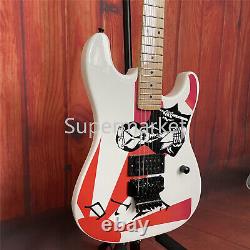 White ST Electric Guitar 6 String Maple Fretboard H Pickup FR Bridge Solid Body