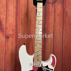 White ST Electric Guitar 6 String Maple Fretboard H Pickup FR Bridge Solid Body