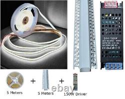 Wide Plaster In Aluminium Channel LED COB Tape Strip Light Daylight Flexible