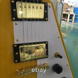 Yellow Color Solid Body Electric Guitar Ebony Fretboard String Through Body