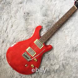 ZW Red Electric Guitar Flame Maple Top HH Pickups Chrome Hardware 6 Strings