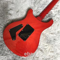 ZW Red Electric Guitar Flame Maple Top HH Pickups Chrome Hardware 6 Strings